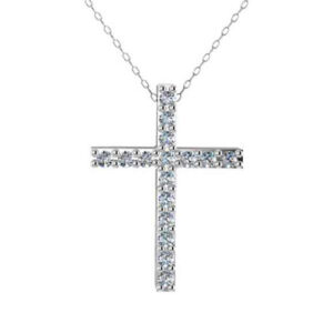 pave claws cross pendant in gold and diamonds