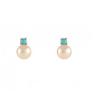 Turquoise Pearl Baby Earrings