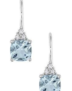 Pendientes Diamantes y Topacio azul