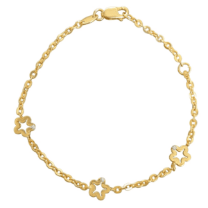 Gold bracelet with stars and diamonds, quality jewelry in Murcia.