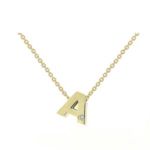 Initial necklace in Gold and Diamond