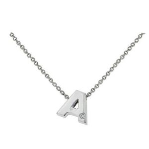 Initial necklace in white gold and diamond