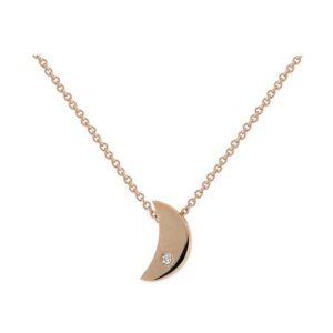 Moon necklace in rose gold and diamond