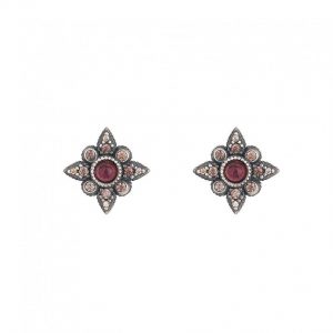 Silver and zirconia SUNFIELD star earrings