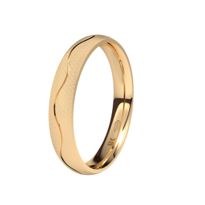 Isabel almond yellow gold wedding band