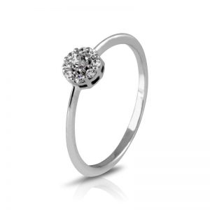 Rosette star ring in White Gold and Diamonds