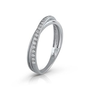 Anillo media alianza garras 9 Diamantes