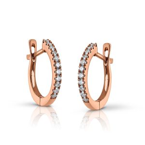 Diamond white gold pavé hoop earrings