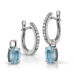 White Gold and Diamond Creole Earrings