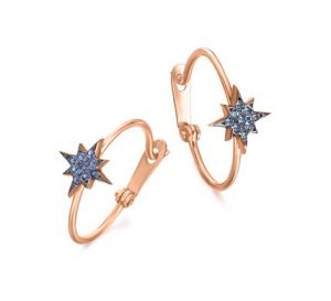 Anillo estrella polar en Oro rosa y Topacio