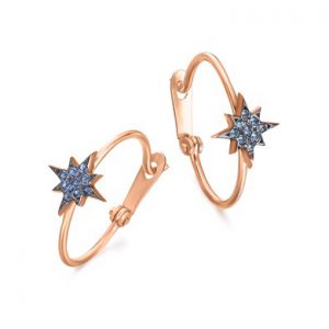 Anillo estrella polar en Oro rosa y Topacio