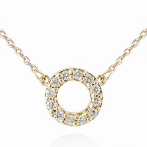 Diamond Circles Choker in Yellow Gold