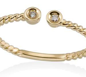 Ring in Yellow Gold and Triplets Diamonds