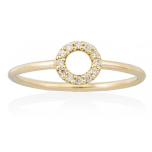 Anillo circulos diamantes en oro