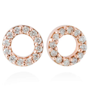 rose gold diamond circle earrings