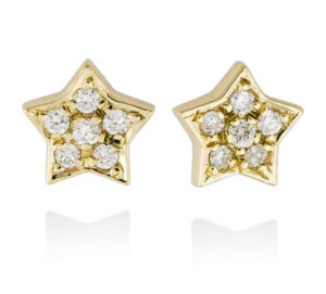 pendientes estrella diamantes en oro amarillo