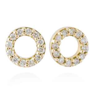 pendientes circulos diamantes oro