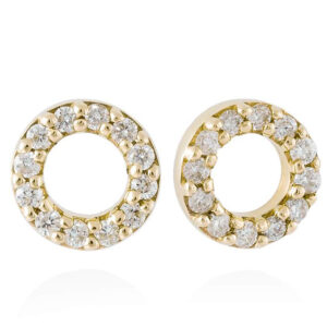 pendientes circulos diamantes oro