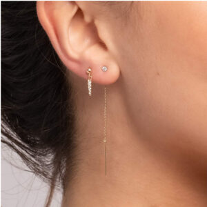 Piercing aguja en oro y diamantes