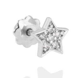 Star piercing in gold and diamonds