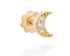 Piercing luna en oro y diamantes