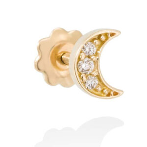 Moon piercing in gold and diamonds