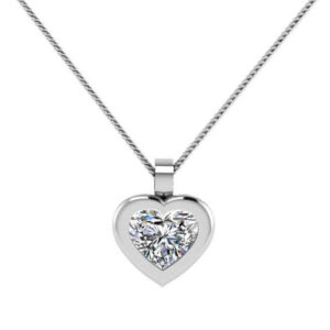 White gold diamond heart necklace