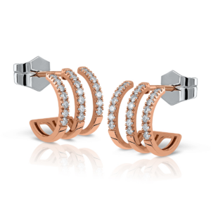 Slopes 3 diamond earrings in rose gold