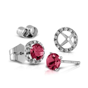 pendientes desmontables rubi y diamantes