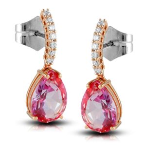 long pink topaz earrings