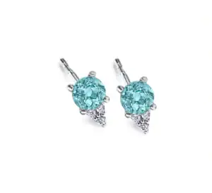 Pendientes Ocean II en oro blanco con topacios y diamantes, joyería de Salvador Muñoz en Murcia.