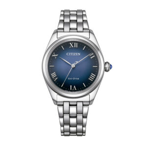 Citizen Lady EM1140-80L Blue Dial Stainless Steel Bracelet Watch, elegant and sophisticated.