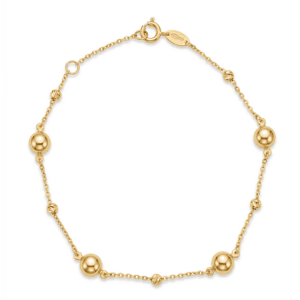 High quality gold bracelet with balls and delicate chain, perfect to wear on any occasion.
